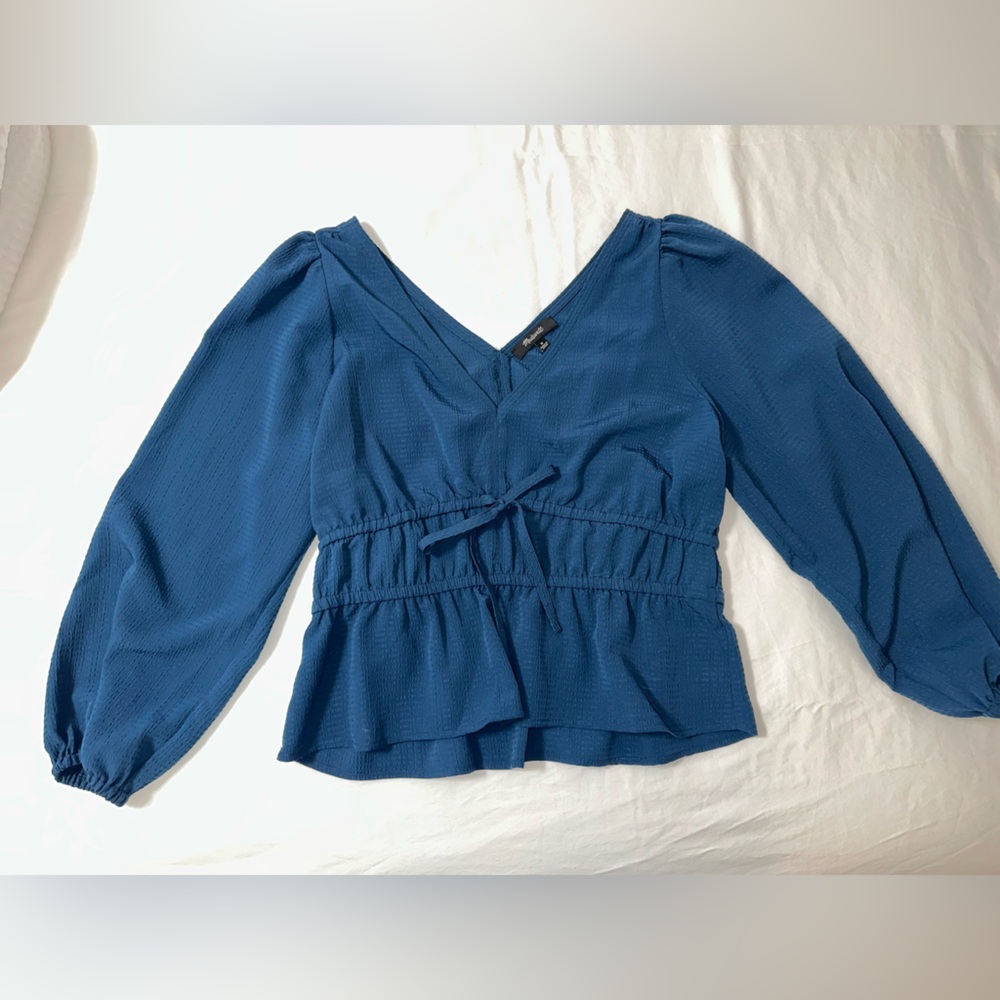 Madewell navy blue blouse